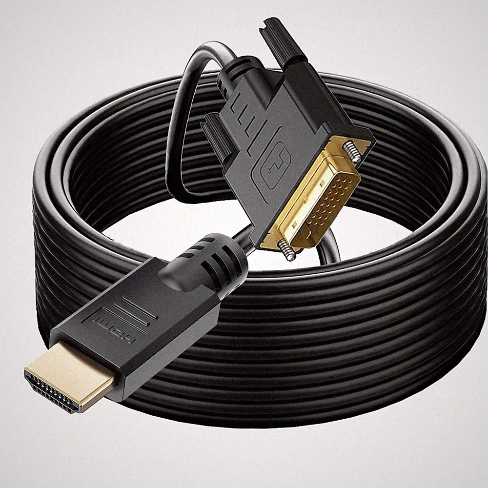 Long HDMI to DVI Cable 50FT, High-Speed Gold-Plated Bi-Directional 1080p Adap...